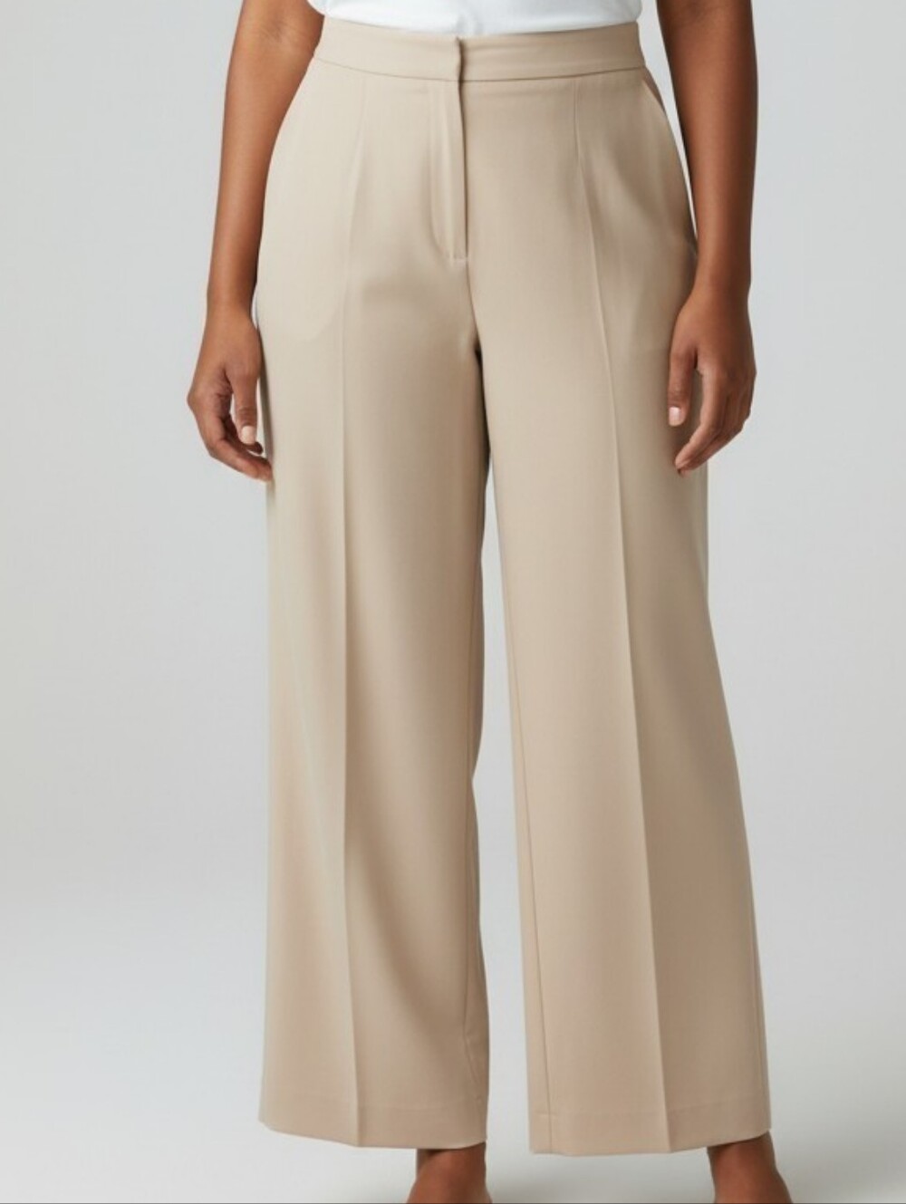 St. John Diana Crepe Wide Leg Pants In Tan Size 16